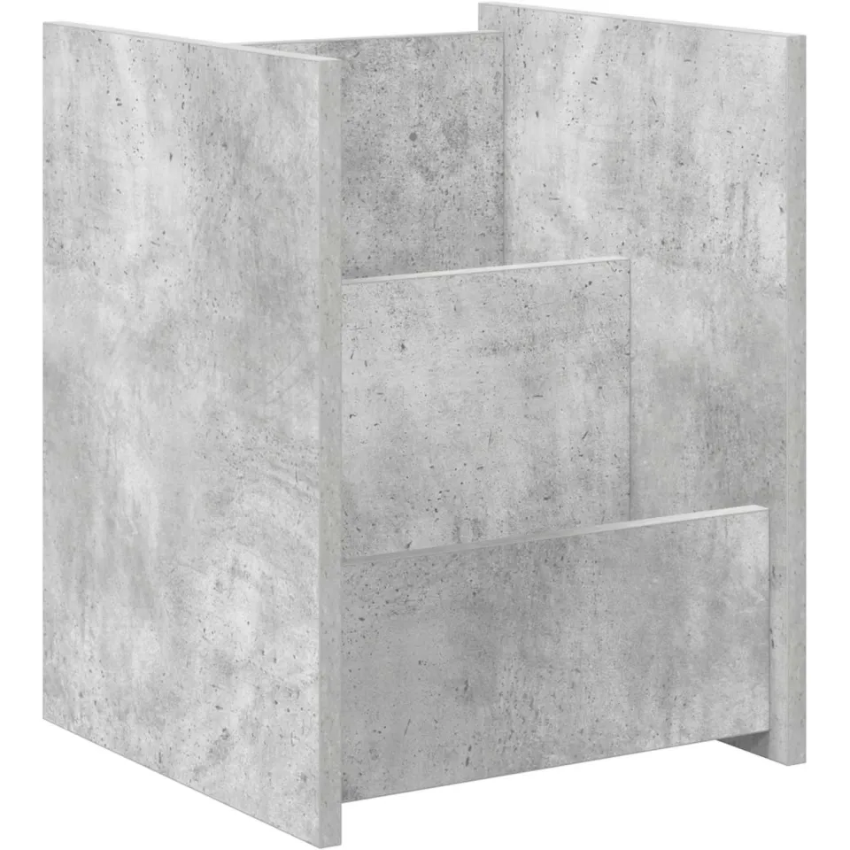 vidaXL Tijdschrift Rek Concerte Grijs 35 x 35 x 45 cm Bewerkt hout, foto 3
