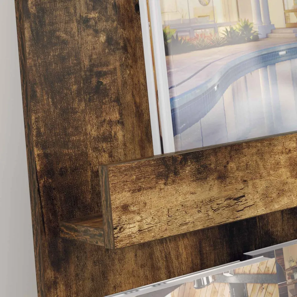 vidaXL Tijdschrift Rek Gerookt eiken 43 x 11 x 102 cm Bewerkt hout, foto 4