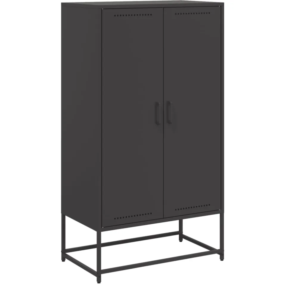 vidaXL Hoge kast 68,5x38,5x123,5 cm staal zwart