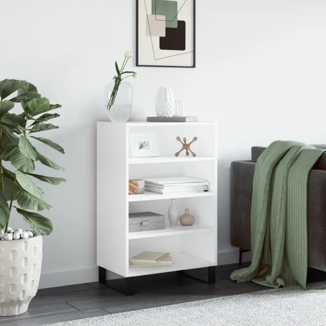 vidaXL Hoge kast 57x35x90 cm bewerkt hout wit, foto 2