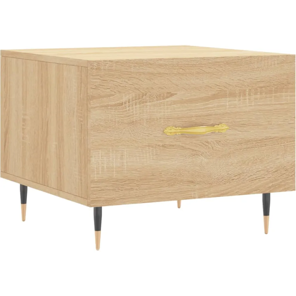 vidaXL Salontafels 2 st 50x50x40 cm bewerkt hout sonoma eikenkleurig
