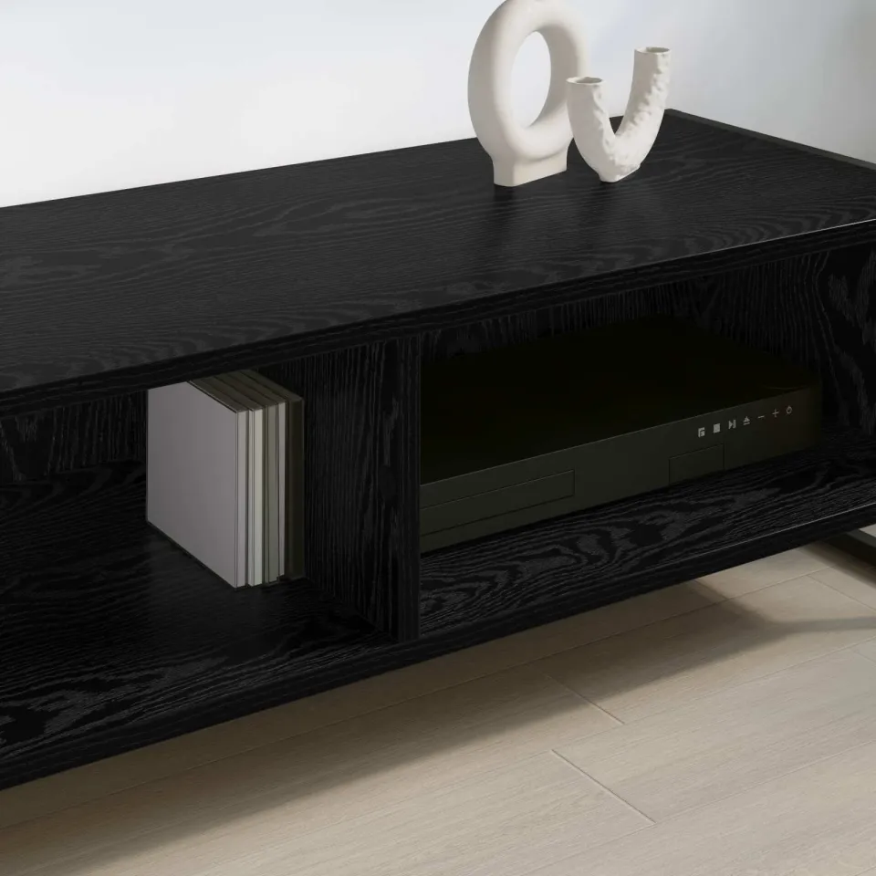 vidaXL TV-kast 100 x 36.5 x 30.5 cm Zwart Eiken Bewerkt hout, foto 4