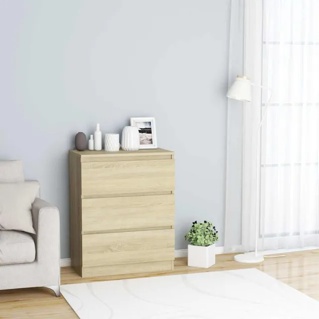 vidaXL Dressoir 60x35x76 cm bewerkt hout sonoma eikenkleurig Bruin