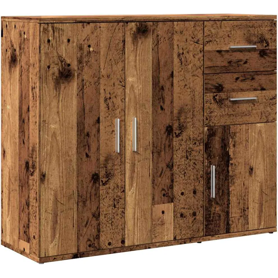 vidaXL Dressoir 91x29,5x75 cm bewerkt hout oud houtkleurig Bruin