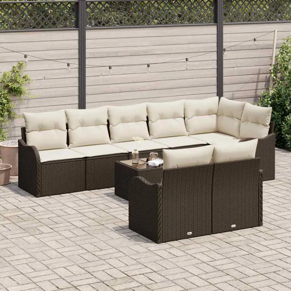 vidaXL Tuin Sofa Set Bruin poly rattan, foto 3