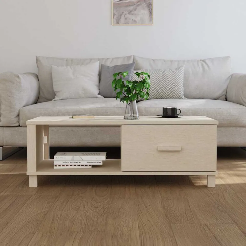 vidaXL Salontafel HAMAR 100x55x35 cm massief grenenhout honingbruin bruin, foto 3