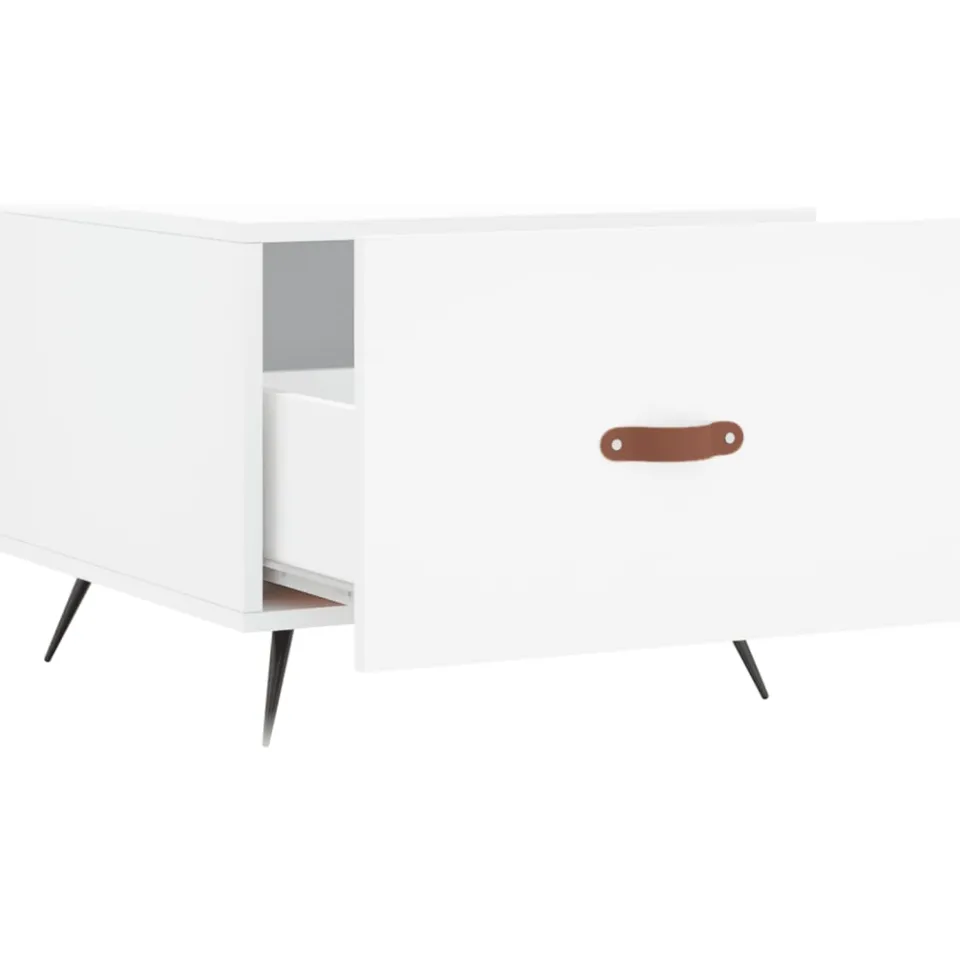 vidaXL Salontafel 50x50x40 cm bewerkt hout wit, foto 4