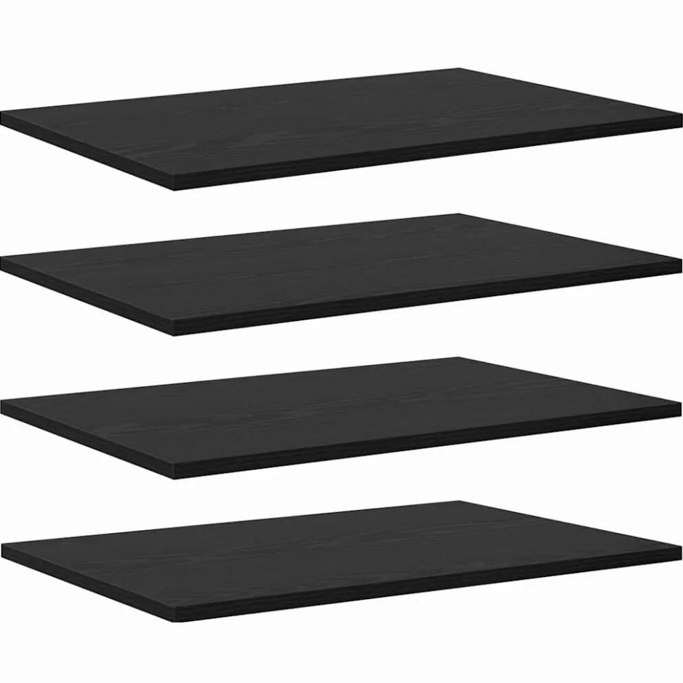 vidaXL Boekenplank Bord 3-laags 4 st 60 x 40 x 1,5 cm Bewerkt hout Zwart