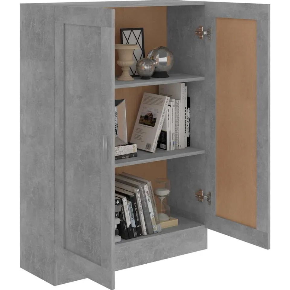 vidaXL Boekenkast 82,5x30,5x115 cm bewerlt hout betongrijs