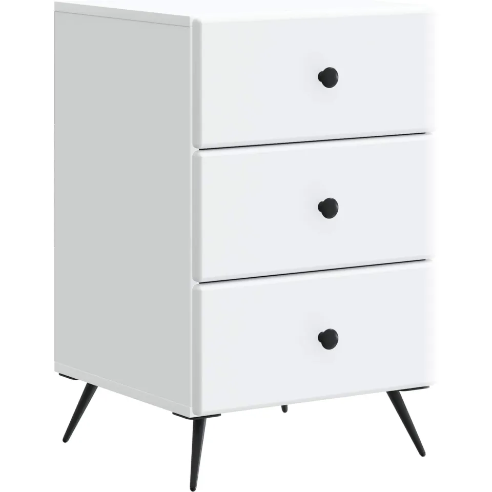 vidaXL Nachtkastje met lade Wit 43 x 41 x 66,5 cm Bewerkt hout, foto 3