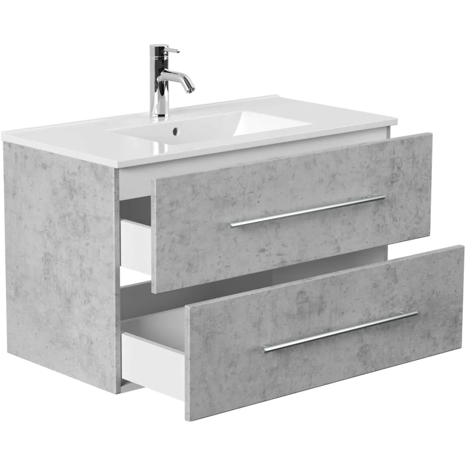 Wastafelkast Odin Beton 90 cm grijs, foto 4