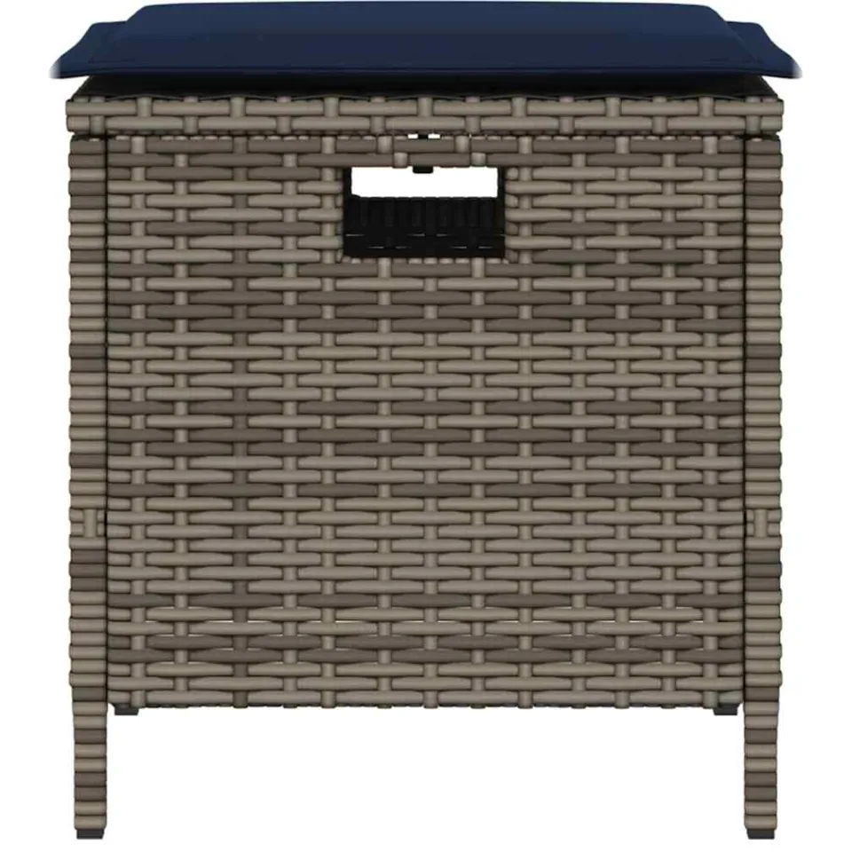 vidaXL 5-delige Tuinset met kussens poly rattan grijs, foto 3