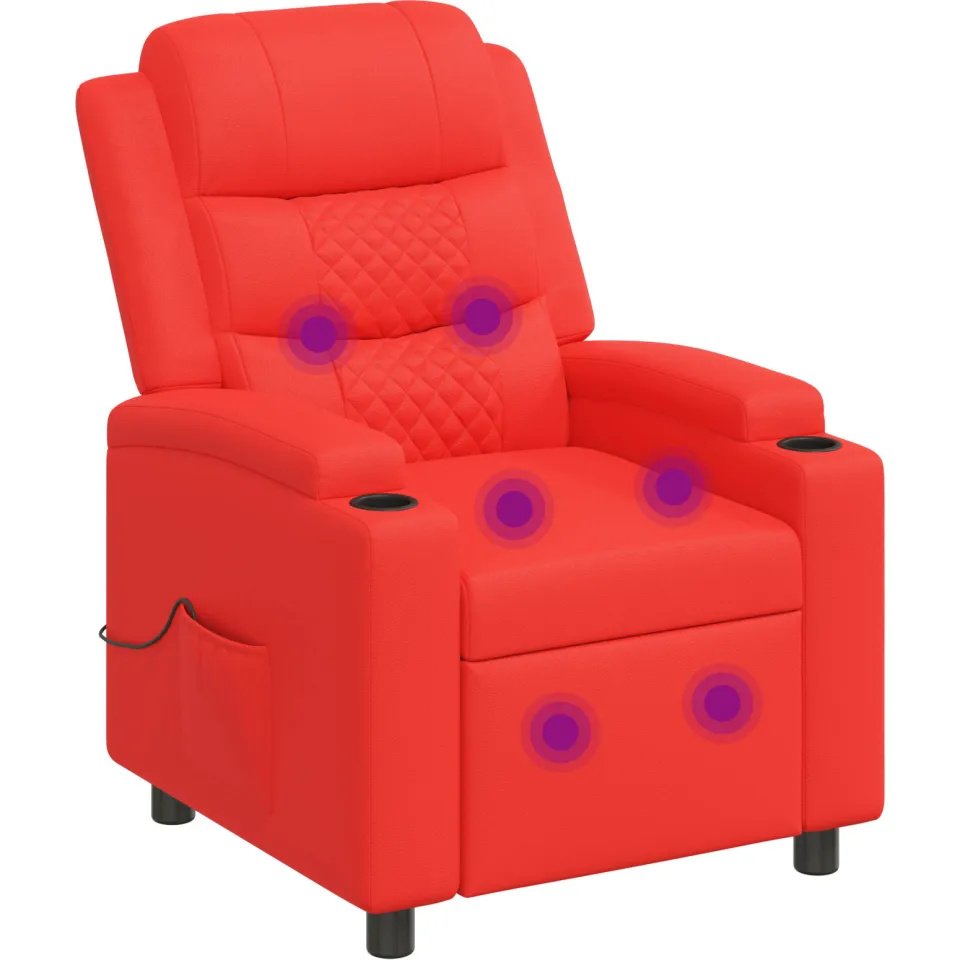 vidaXL Massage-relaxstoel Rood 75 x 93 x 98 cm Stof