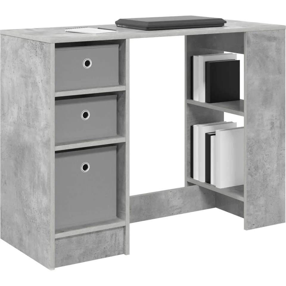 vidaXL Bureau Beton Grijs 100 x 40 x 75 cm Bewerkt hout