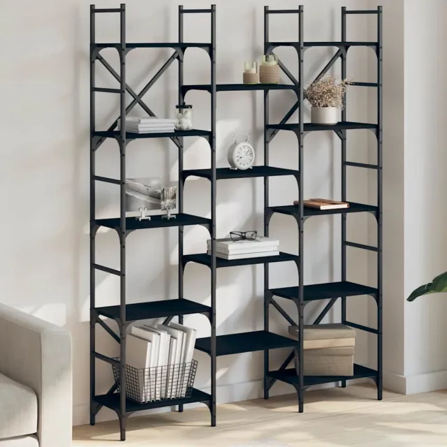 vidaXL Boekenkast 127,5x28,5x172,5 cm bewerkt hout zwart, foto 2