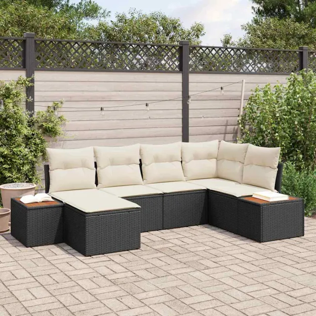 vidaXL Tuin Sofa Set 6 st Zwart poly rattan, foto 2