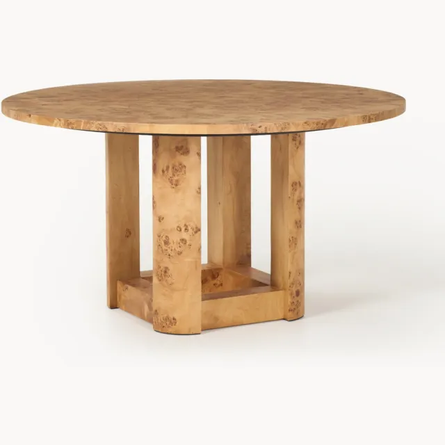Westwing Collection Ronde houten eettafel Edward, in verschillende formaten Beige