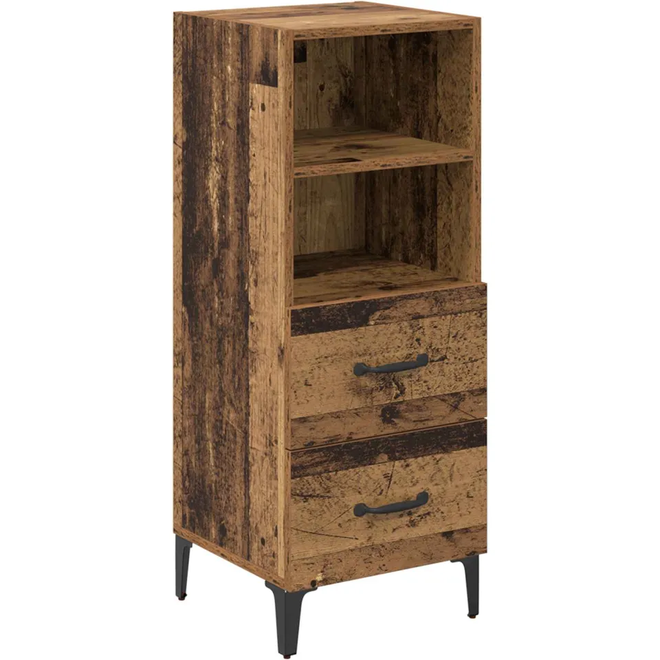 vidaXL Dressoir Oud hout 34 x 34.5 x 90 cm Bewerkt hout bruin, foto 3