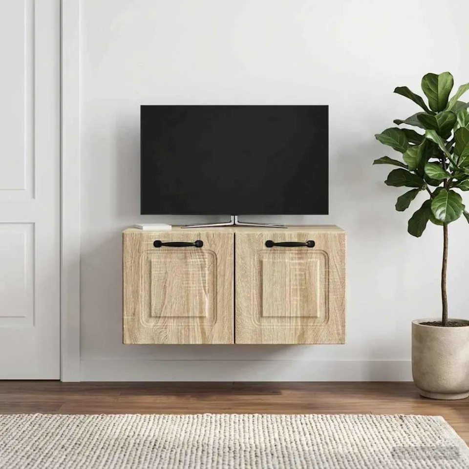 vidaXL Wandbeugel TV-kast Sonoma Eiken 59,5 x 31 x 30 cm Bewerkt hout, foto 4