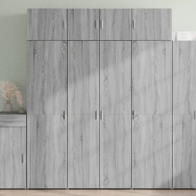 vidaXL Hoge kast 80x42,5x185 cm bewerkt hout grijs sonoma eikenkleurig, foto 2