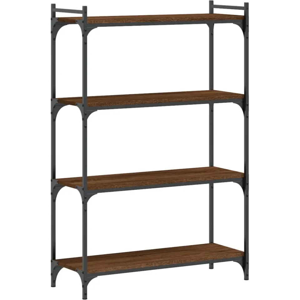 vidaXL Boekenkast 4-laags 80x30x120 cm bewerkt hout bruin eikenkleur, foto 3