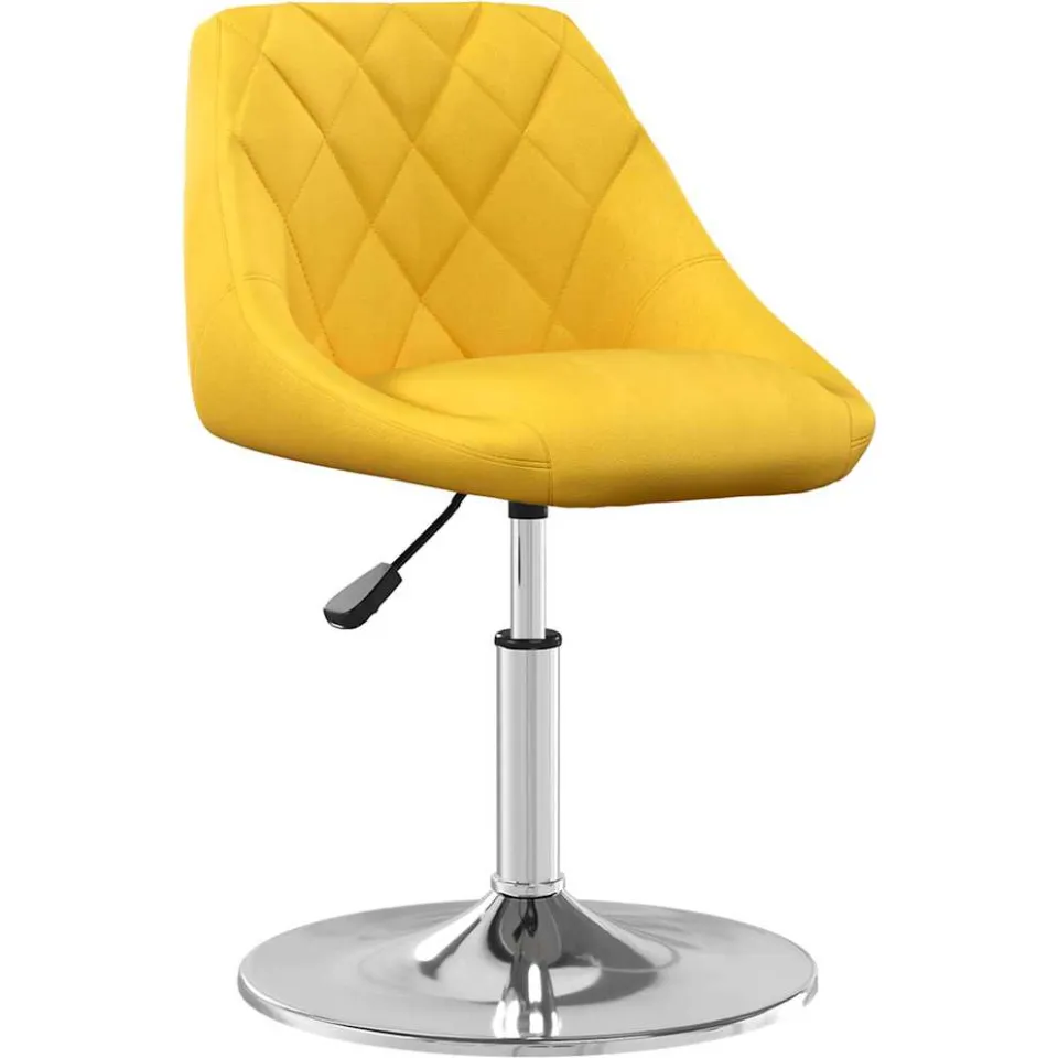 vidaXL Eetkamerstoelen draaibaar 2 st fluweel mosterdgeel