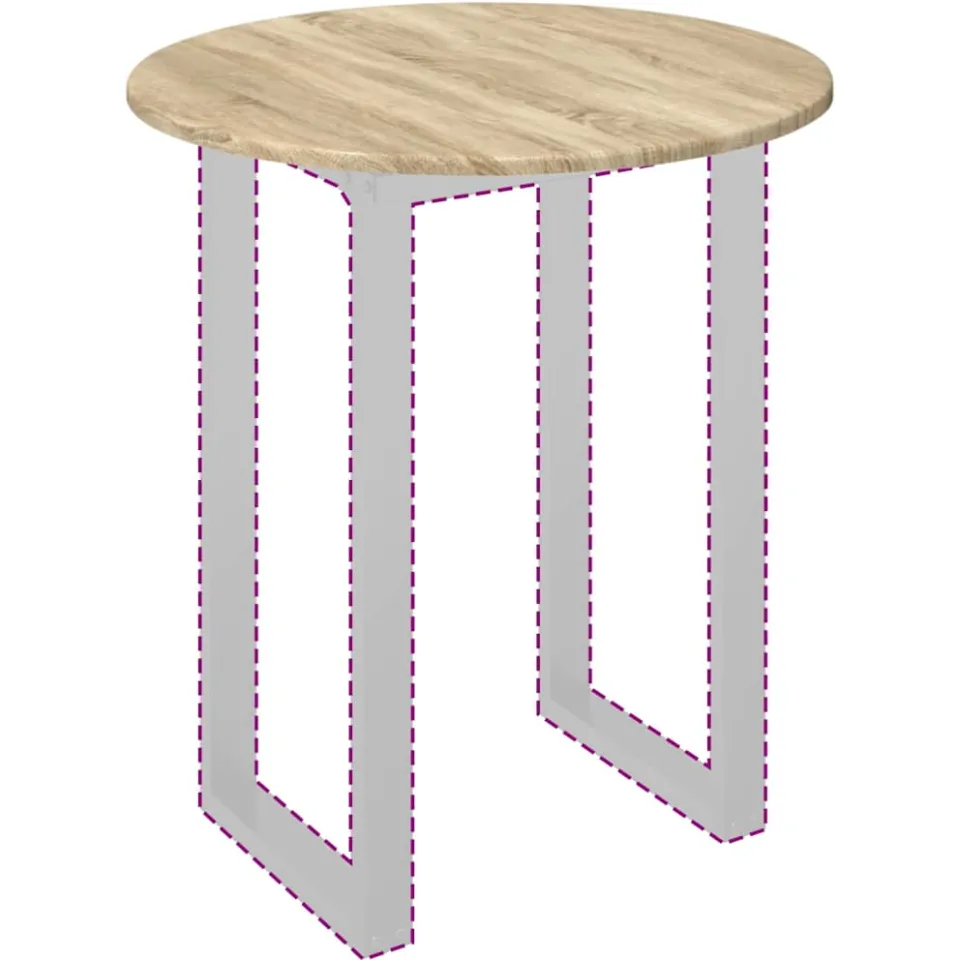 vidaXL Tafelblad Ø 60 x 1,5 cm Rond Bewerkt hout Sonoma Eiken, foto 2