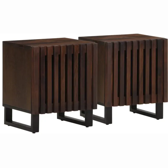vidaXL Nachtkastjes 2 st 40x34x46 cm massief mangohout bruin