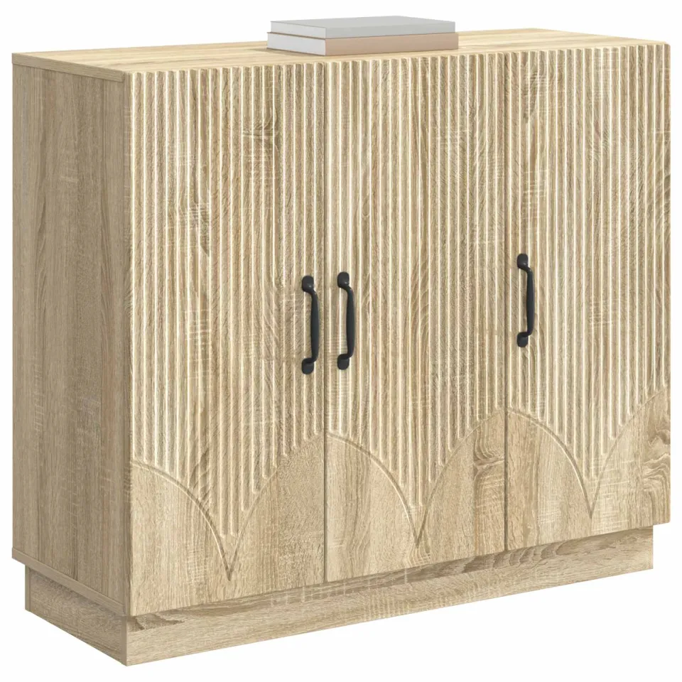 vidaXL Dressoir Sonoma Eiken 89 x 34,5 x 77 cm Bewerkt hout Bruin