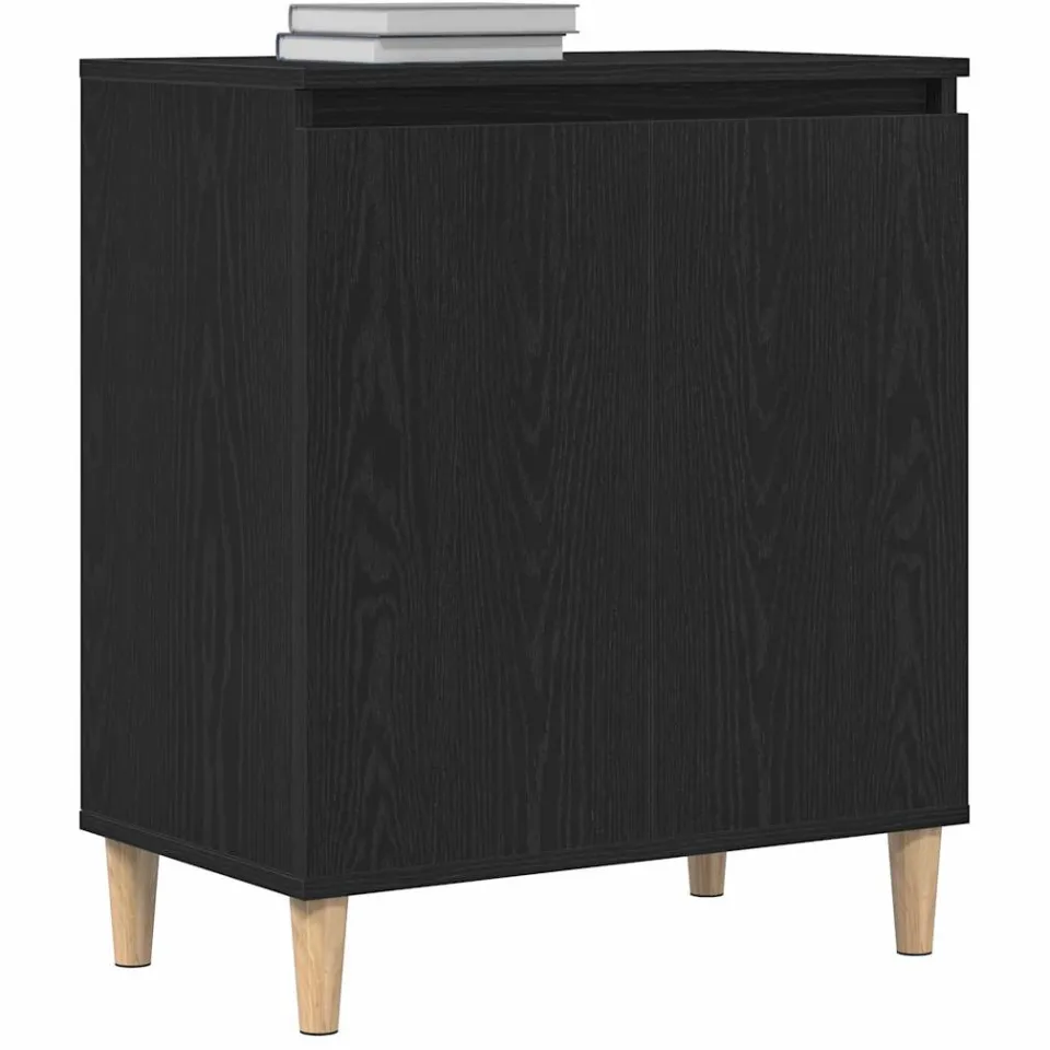 vidaXL Dressoir Zwart Eiken 60 x 35 x 70 cm Bewerkt hout