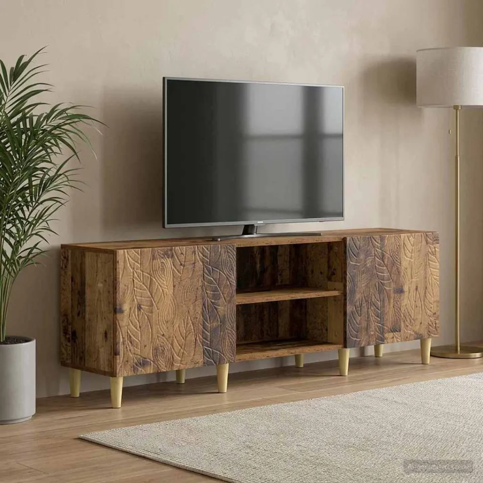 vidaXL TV-kast 150 x 31 x 50 cm Oud hout Bewerkt hout bruin, foto 3