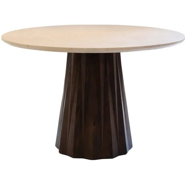 Giga Meubel Eettafel Faiza - Rond - Marmer - 120cm
