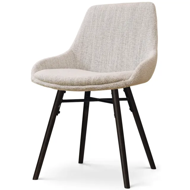 Nolon Nena-Isa eetkamerstoel beige gemêleerd - zwart houten onderstel
