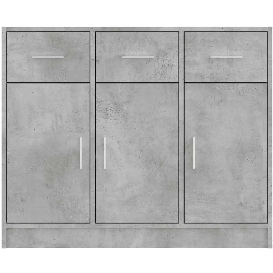 vidaXL Dressoir 91x28x75 cm bewerkt hout betongrijs grijs, foto 2