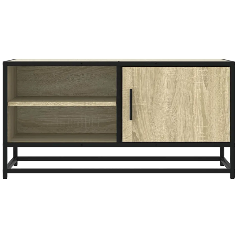 vidaXL Tv-meubel 80x34,5x40 cm bewerkt hout metaal sonoma eikenkleurig, foto 4