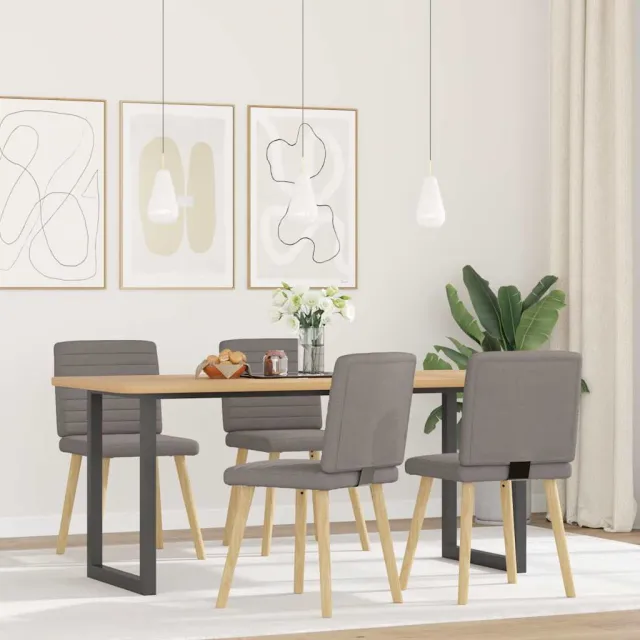 vidaXL Eetkamerstoelen 4 st draaibaar stof taupe