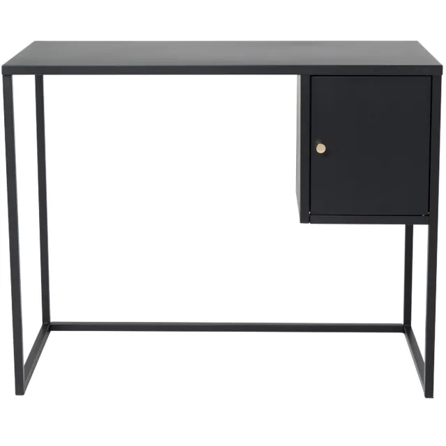 QUVIO Zeno Bureau Zwart - Stijlvol en Functioneel - Industrieel Design