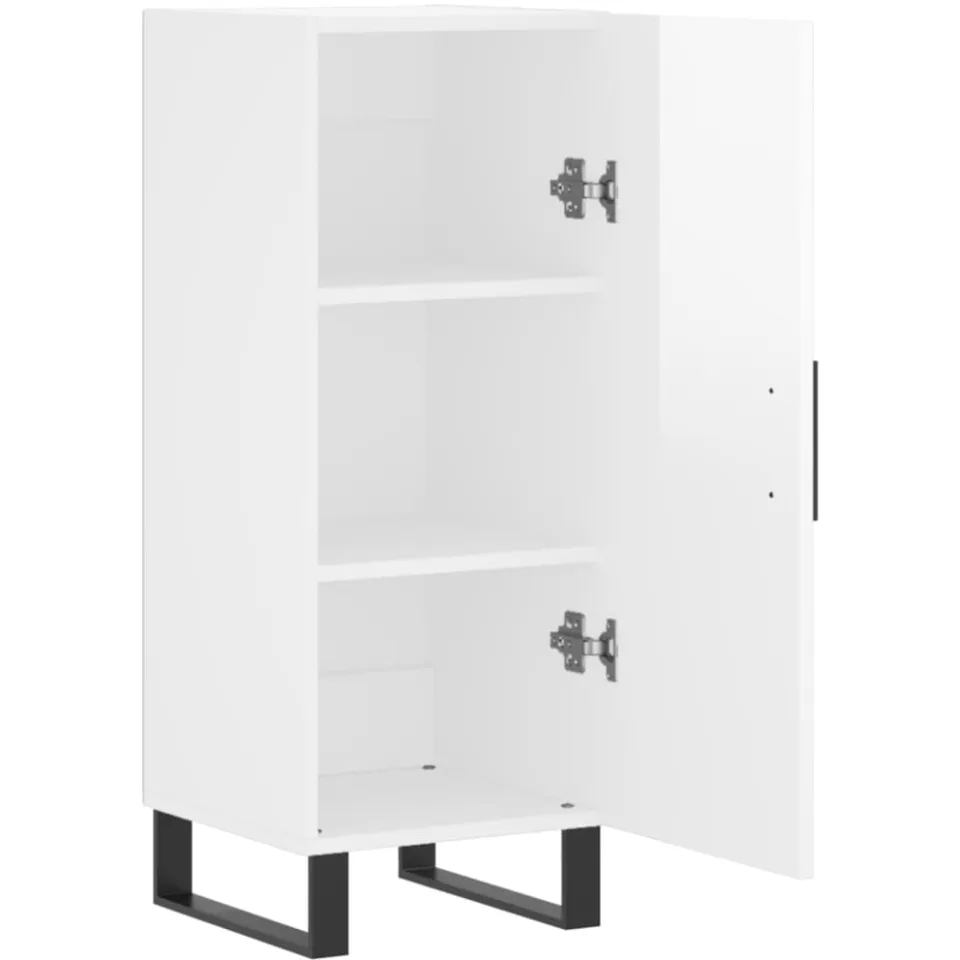 vidaXL Dressoir 34,5x34x90 cm bewerkt hout hoogglans wit