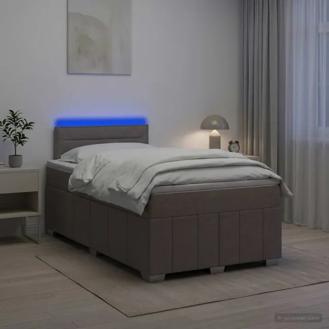 vidaXL Boxspringbed met matras met hoofdeinde Taupe 120 x 190 cm Stof