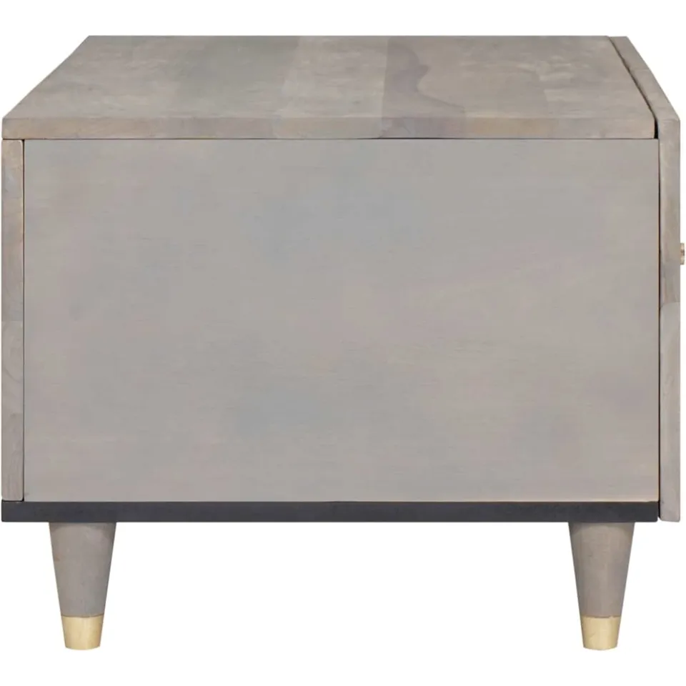 vidaXL Salontafel Grijs 80 x 50 x 40 cm Massief Mango Hout, foto 4