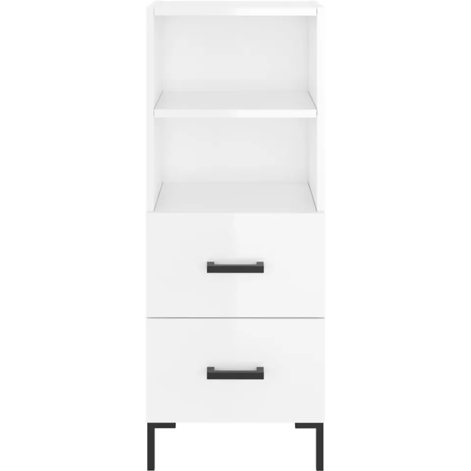 vidaXL Dressoir 34,5x34x90 cm bewerkt hout hoogglans wit, foto 3