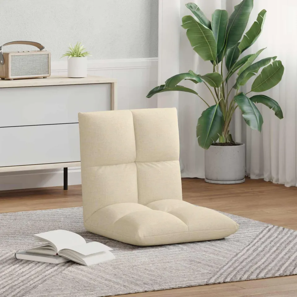 vidaXL Verstelbare vlo stoelen Crèmekleurig Stof, foto 2