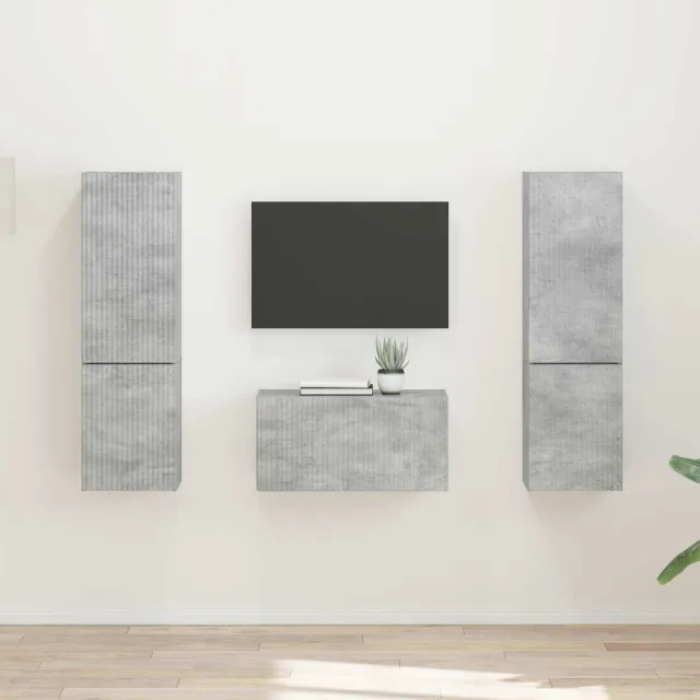vidaXL Tv-meubelset 5 st Beton Grijs Bewerkt hout