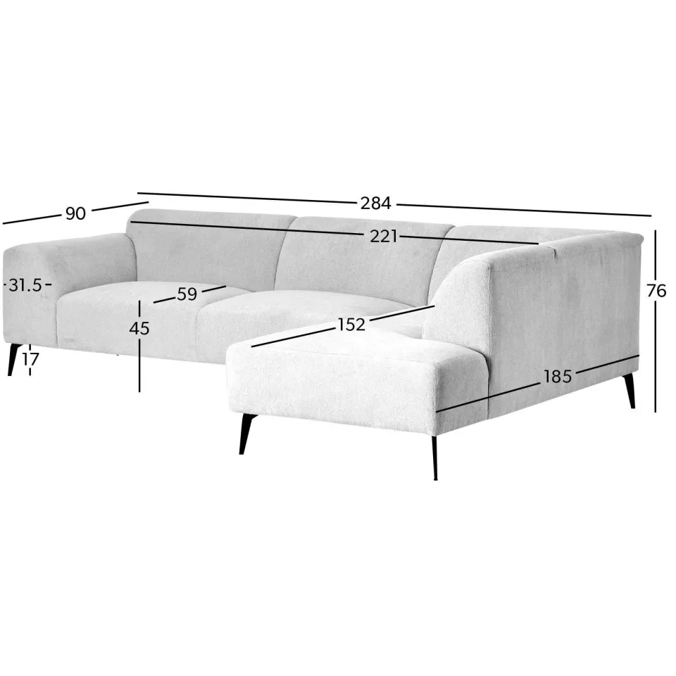 NOUS Living hoekbank rechts Bruno beige, foto 5