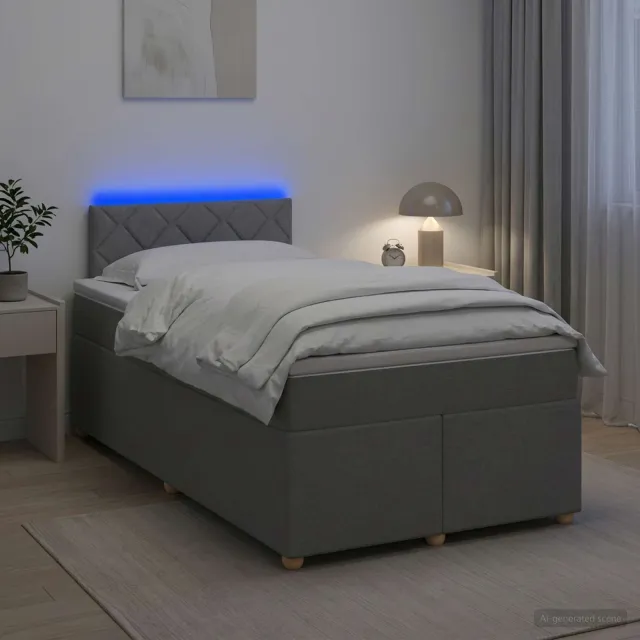 vidaXL Boxspringbed met matras Lichtgrijs 120 x 200 cm Stof