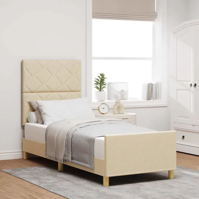vidaXL Bedframe met hoofdeinde Crème 80 x 200 cm Stof
