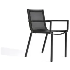 Arcane Tuinstoel Horizon Stapelbaar Textileen Aluminium zwart, foto 2