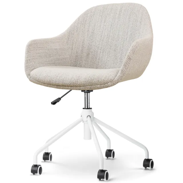 Nolon Nout-Mae bureaustoel beige gemêleerd - wit onderstel