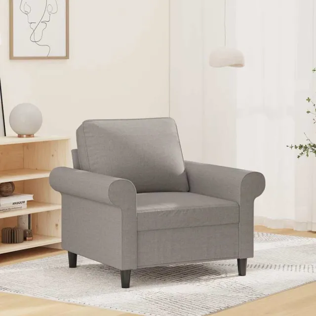 vidaXL Fauteuil 60 cm stof lichtgrijs