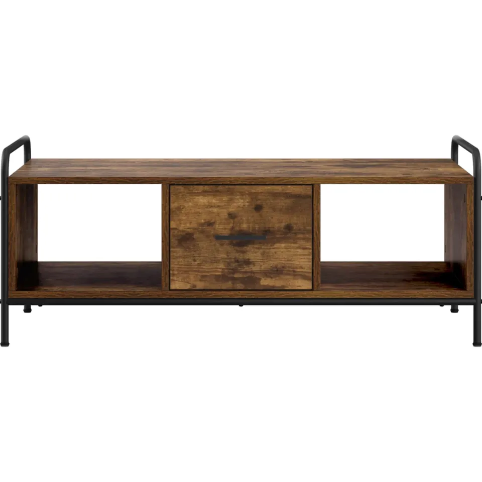 vidaXL Salontafel Gerookt eiken 99,5 x 49 x 41 cm Bewerkt hout, foto 3